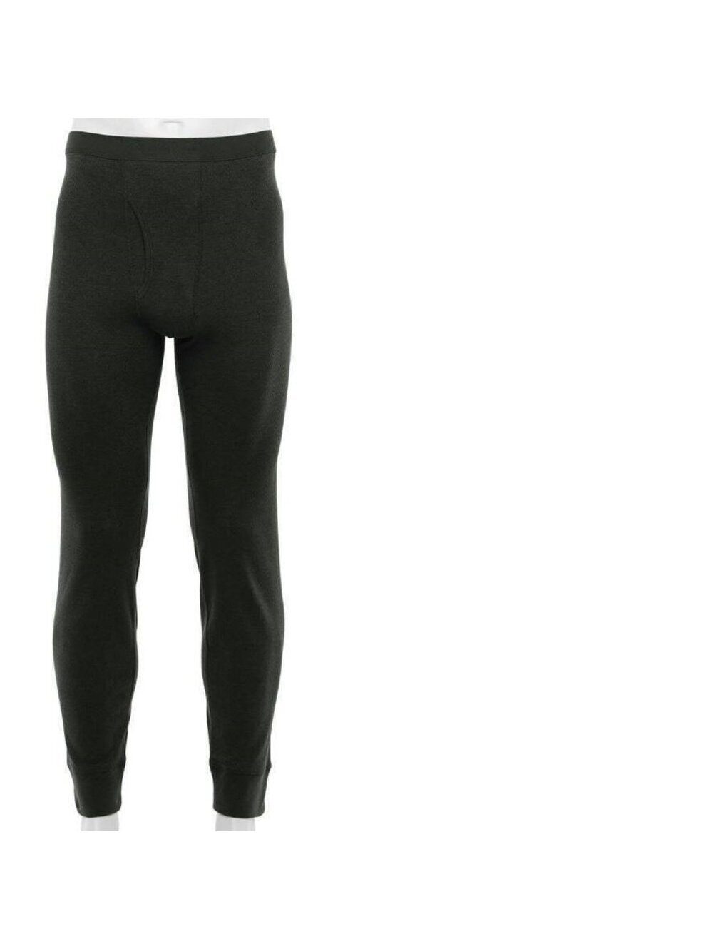 Mens Thermal Underwear Black 2XLT Tall Croft & Barrow Elastic Waist Fly Winter